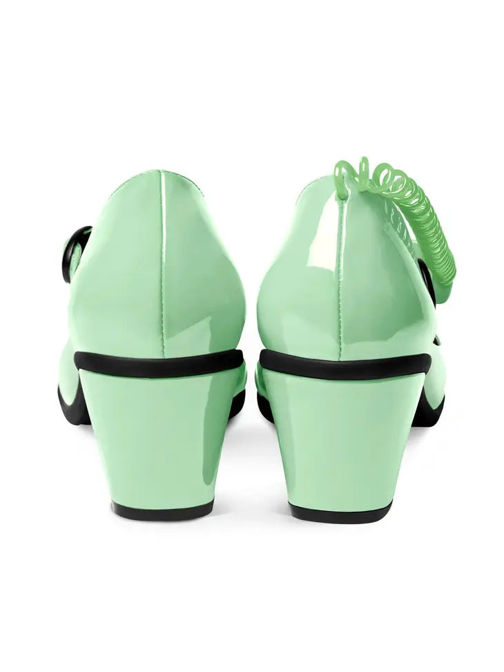 Women's Shoe - Chocolaticas® Mid Heels Call Me In Mint Mary Jane Pump