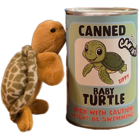 Stuffed Animal - Canned Baby Turtle (Standard Lid)