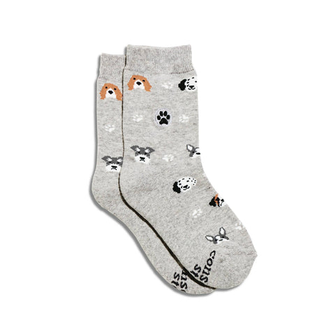 Kids Socks that Save Dogs - Gray Dogs