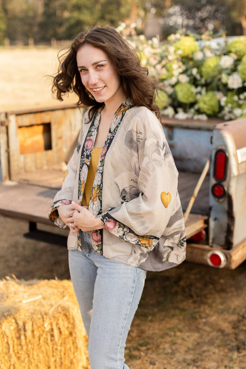 Bamboo Bohemian Cropped Kimono - Take My Hand