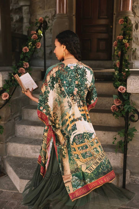 Goddess Duster Kimono - Wildheart with Florals, Unicorn & Castle