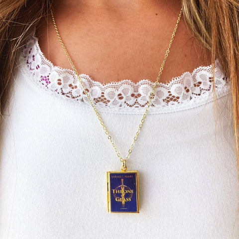 Necklace - Book Locket Throne of Glass Goldryn: Brass