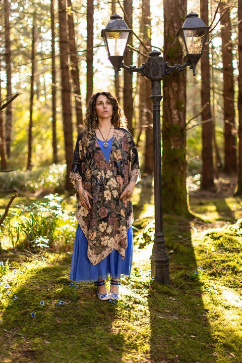 Bohemian Goddess Starduster Kimono - Lionheart with Botanicals