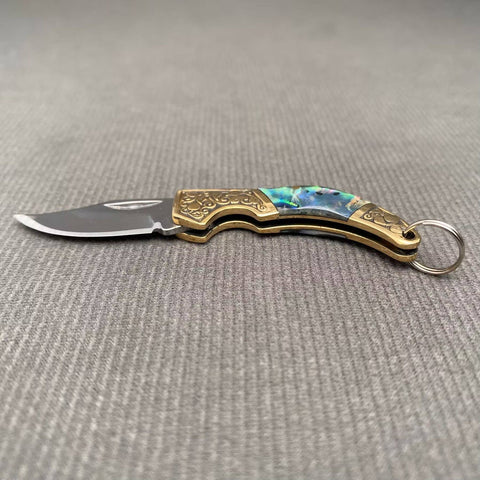 Foldable Knife - Shell Inlaid (Silver)