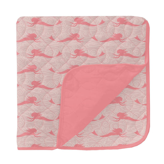 Quilted Toddler Blanket - Baby Rose Mermaid + Strawberry