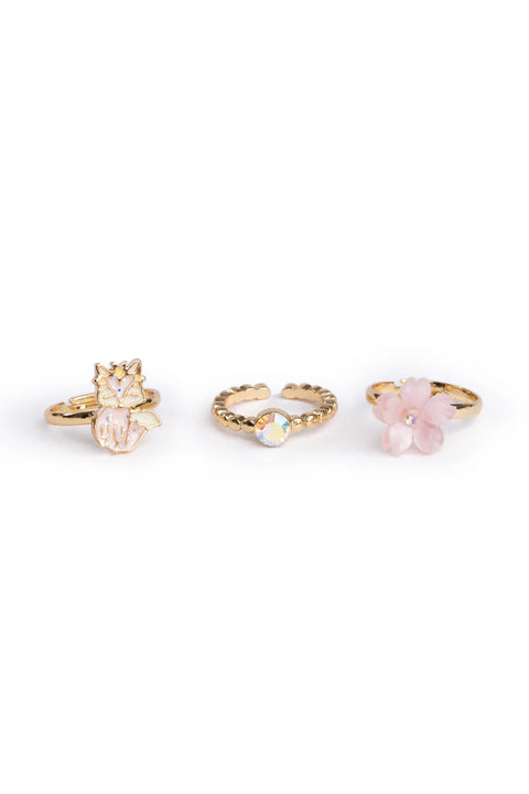 Jewelry (Kids) - Boutique Foxy Floral Rings (3pc)