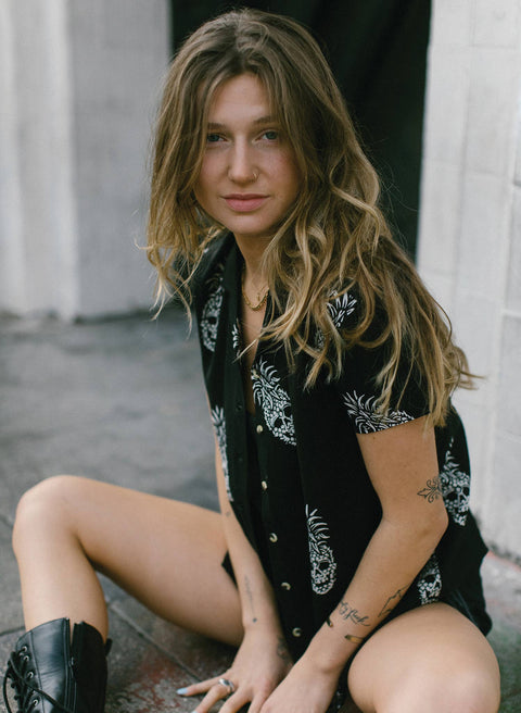 Casual Button Down Shirt (Women's) - Permanent Vacation