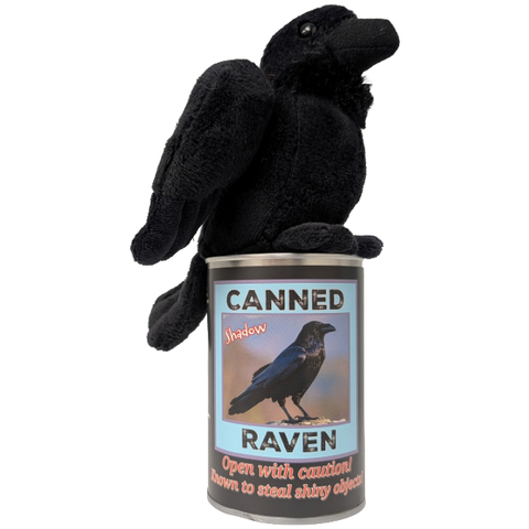Stuffed Animal  - Shadow the Canned Raven (Regular Lid)