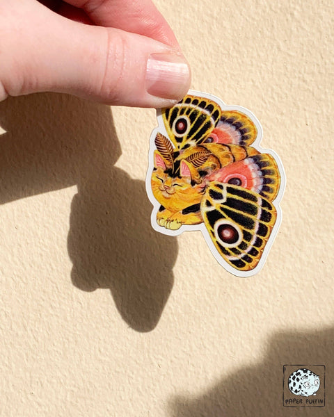 Sticker - Moth Cat "Vivid Joy”