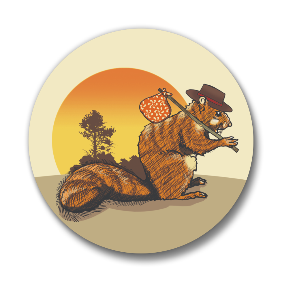 Button Pin - Hobo Squirrel