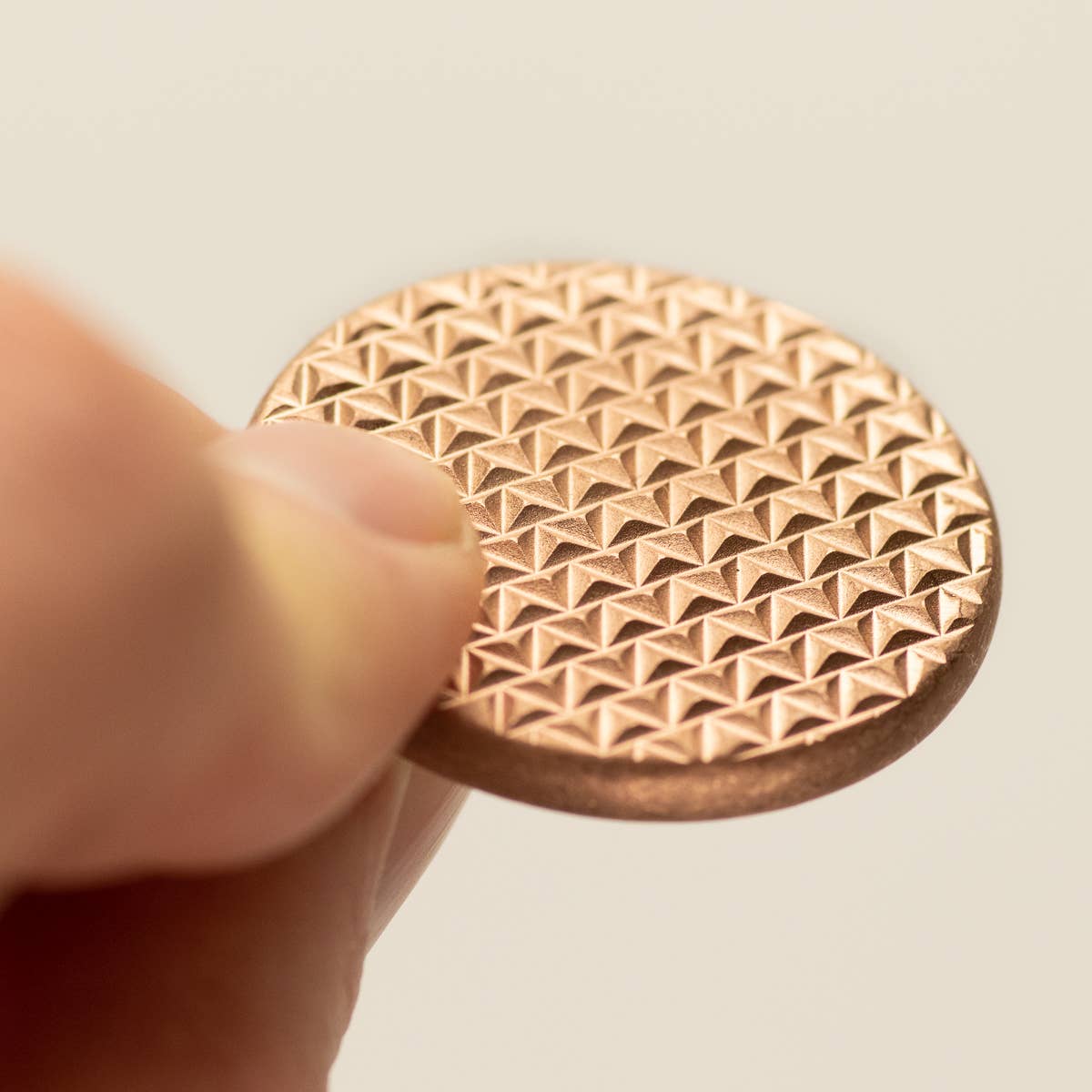 Deluxe Worry Coin - Geometric and Hammered Copper Coin