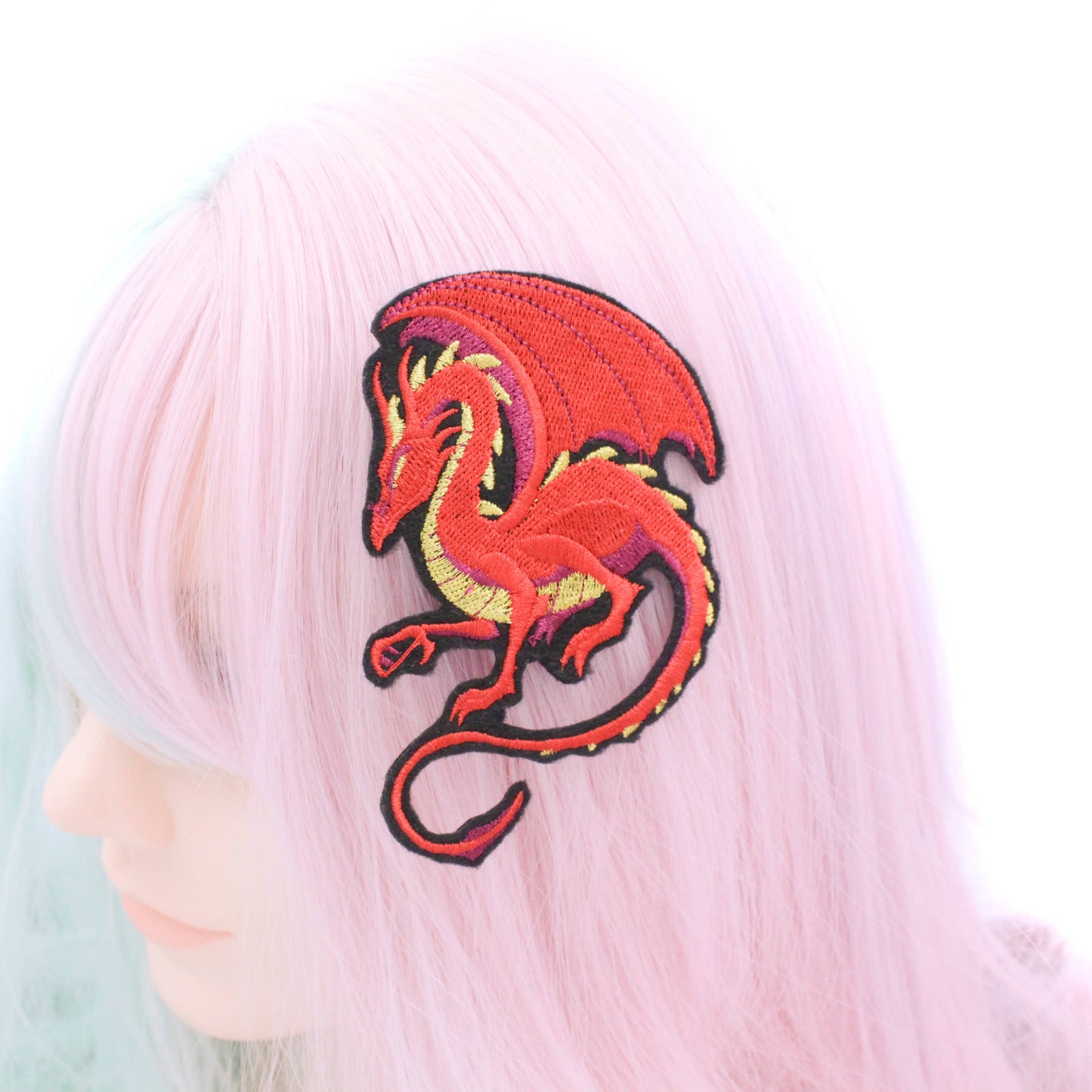 Hair Clip - Majestic Dragon Red