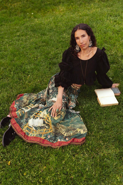 Atelier Skirt - Wildheart with Pockets Tassels & Unicorn