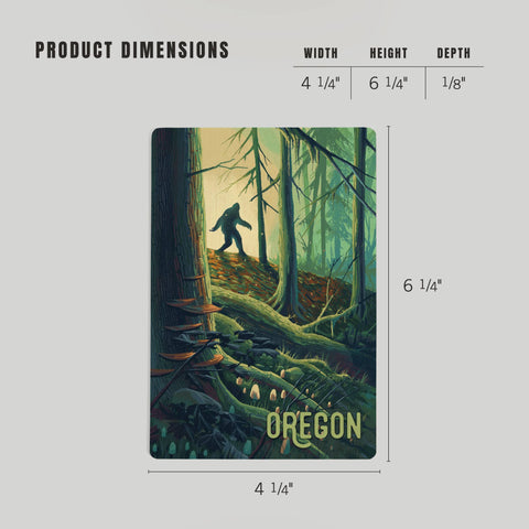 Wood Postcard - Oregon, Wanderer, Bigfoot in Forest