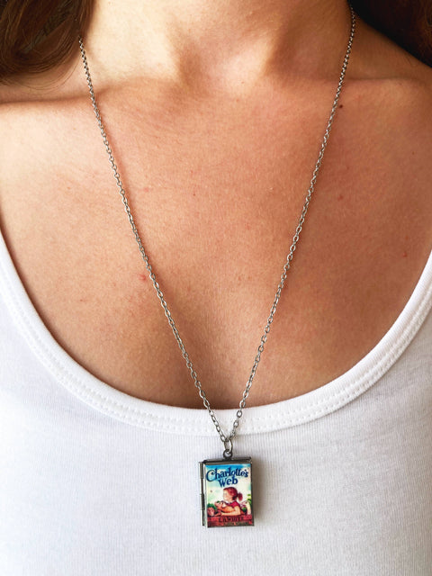 Book Locket - Charlotte's Web (Stainless Steel)