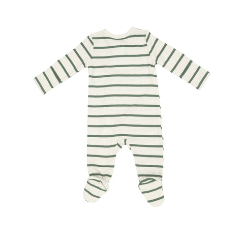 Footie (2 Way Zipper) - Oil Green & Sugar Swizzle