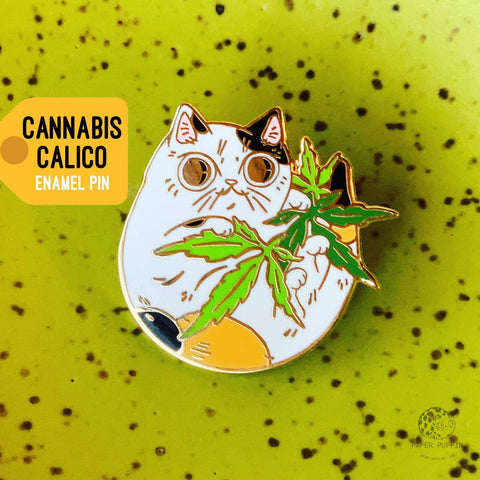 Enamel Pin - Cannabis Cat