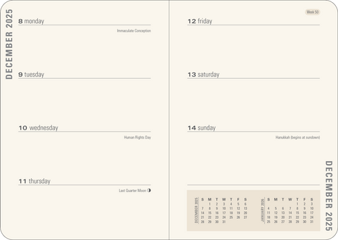 Image shows a sample weekly page from the planner