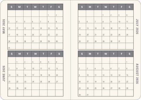 Image shows two calendar pages from the planner
