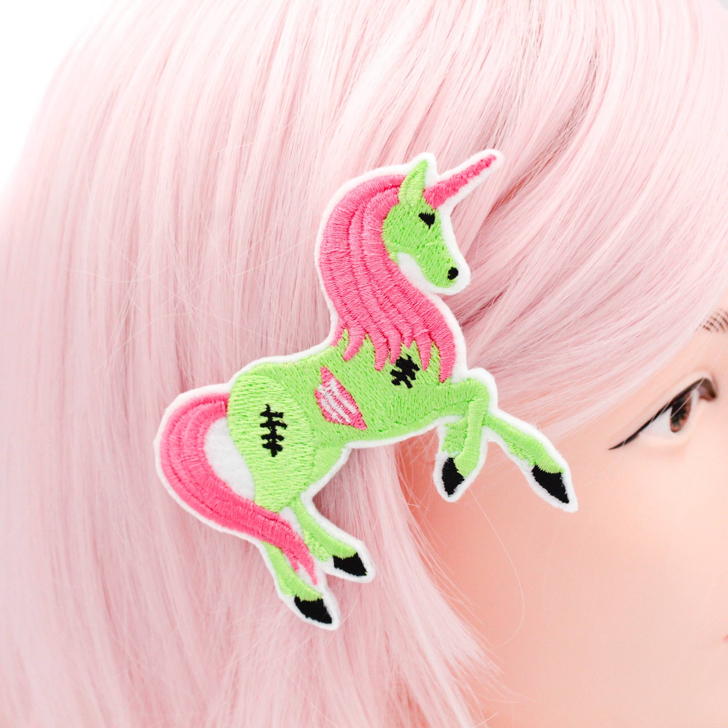 Hair Clip - Zombie Unicorn