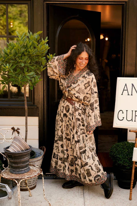 Bohéme Maxi Slip Dress - Curiosities w/ whimiscal print