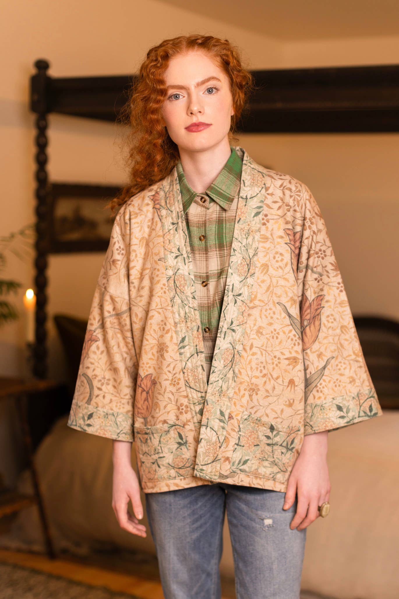 Fleece Bohemian Cardigan Kimono Jacket - Folklore