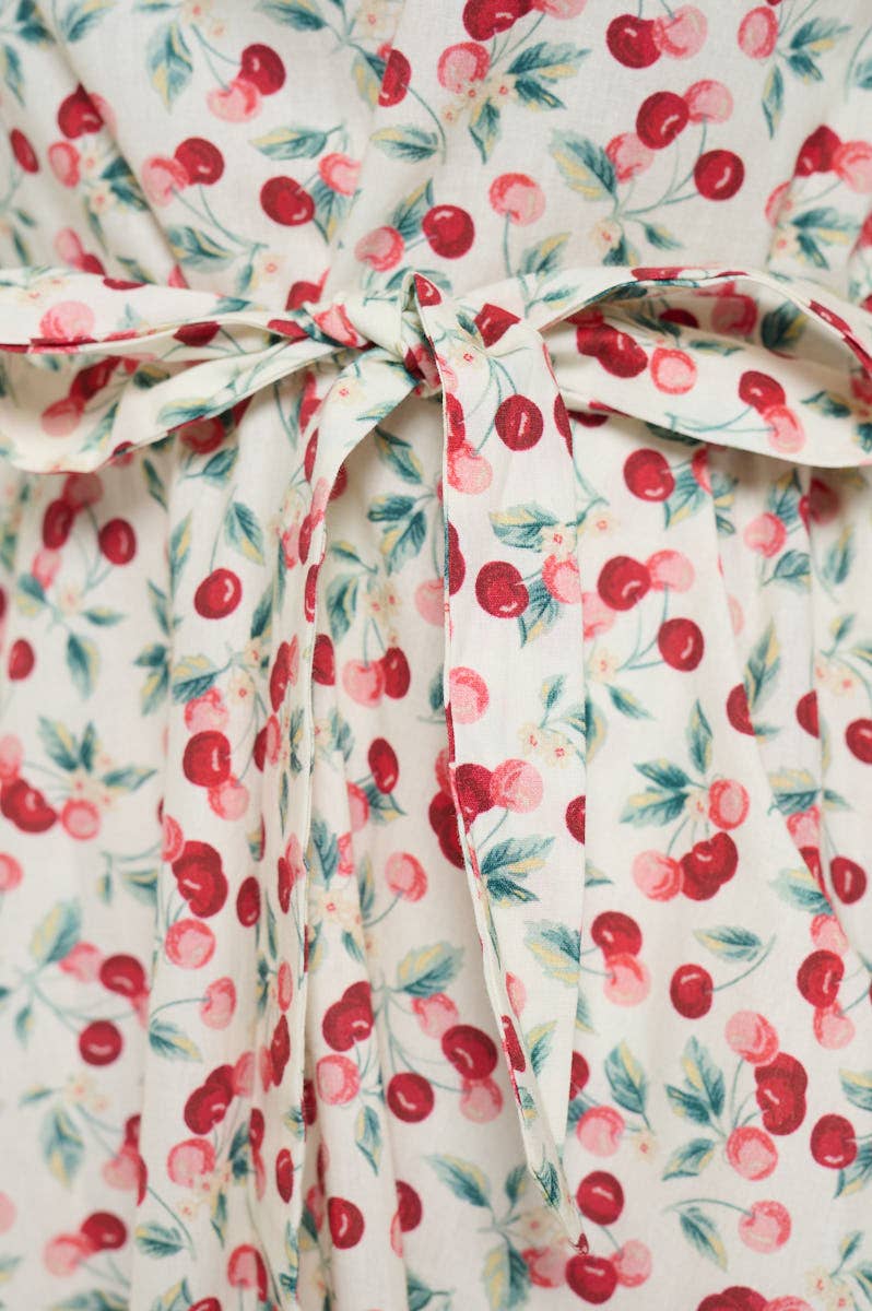 Print Dress - Cherry On White