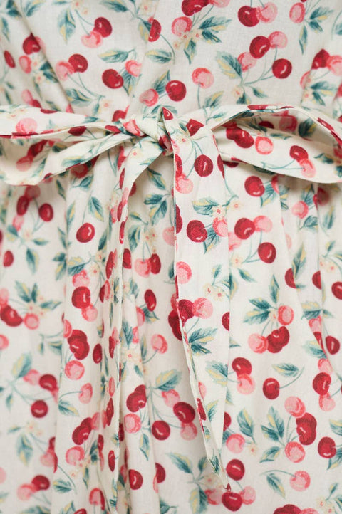 Print Dress - Cherry On White