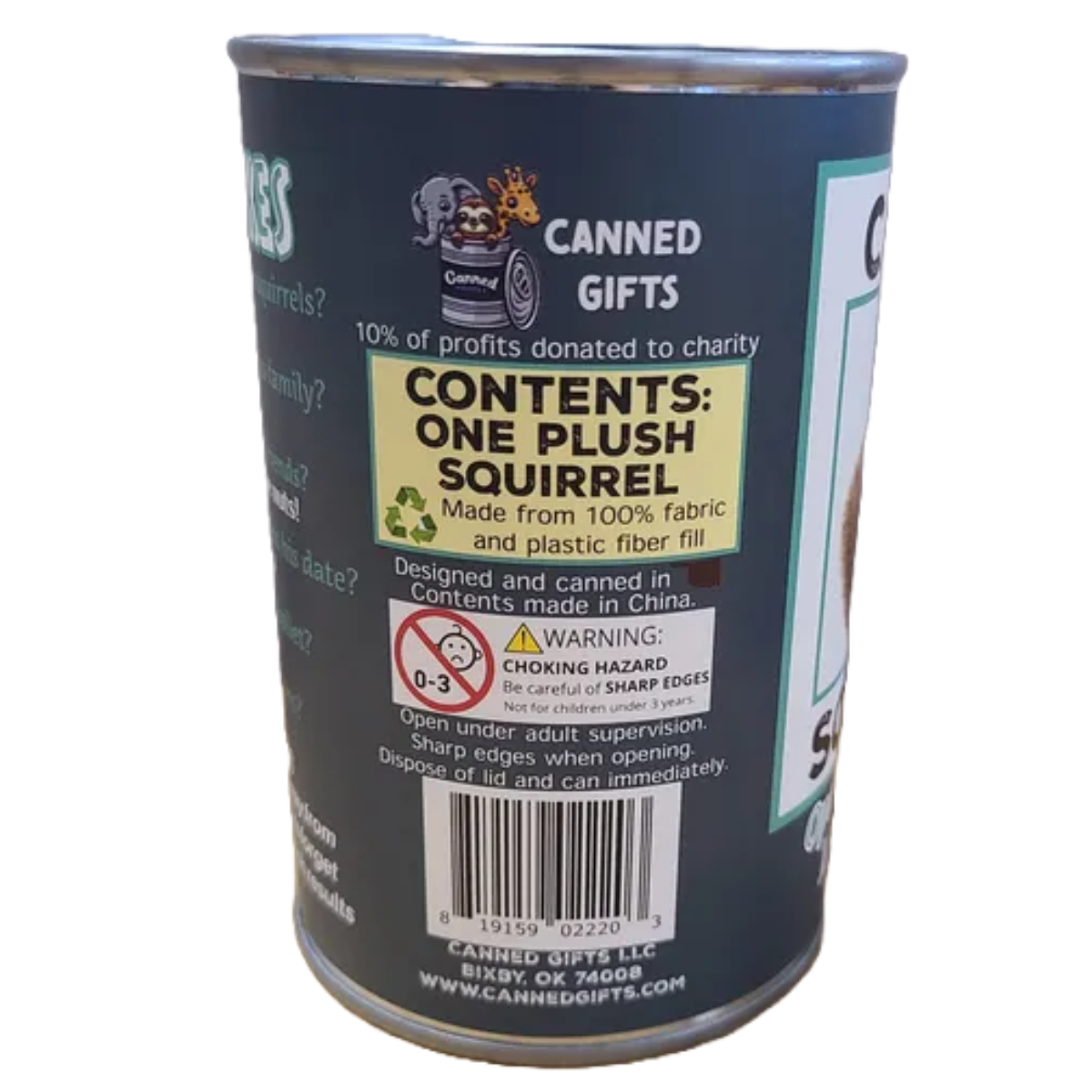 Stuffed Animal - Canned Squirrel