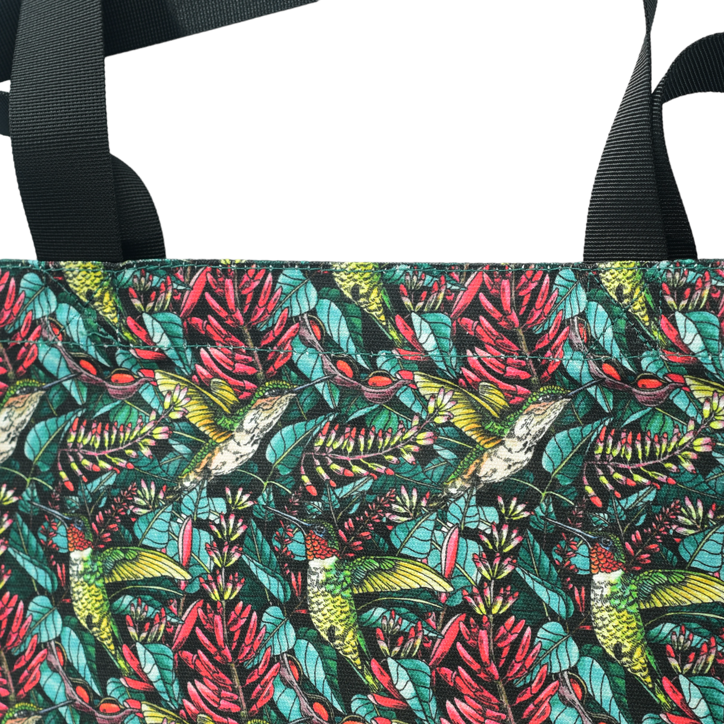 Canvas Shopping Tote - Flying Jewels Hummingbirds