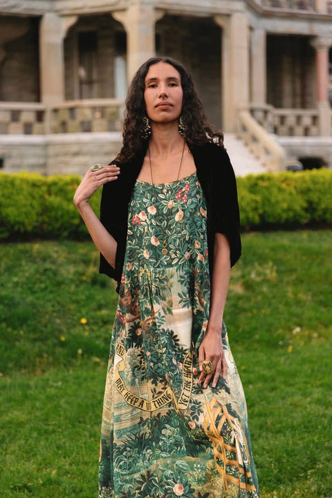 Bohéme Long Maxi Slip Dress - Wildheart with Unicorn & Castle