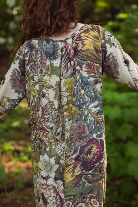 Artist Dress Tunic w/ Pockets - Love Grows Wild Bees & Floral