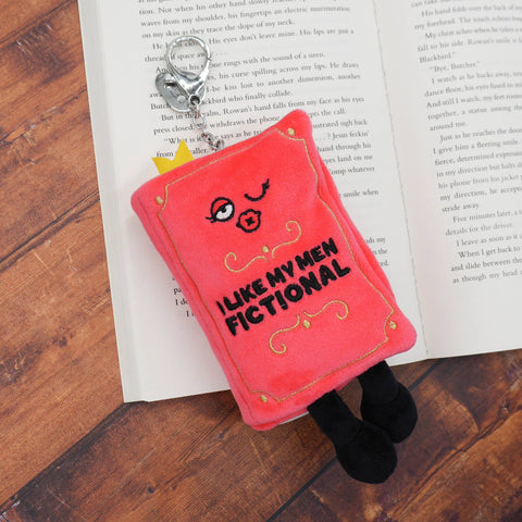 Keychain - "I Like My Men Fictional" Book Plush