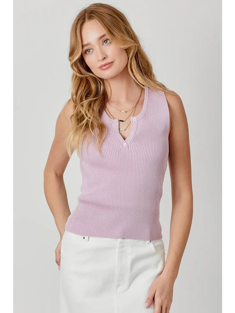 Tank Top - Ribbed Sweater Lavender