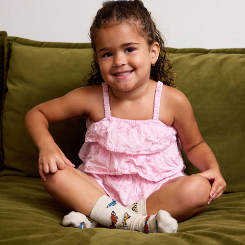 Kids Socks that Protect Butterflies - Beige