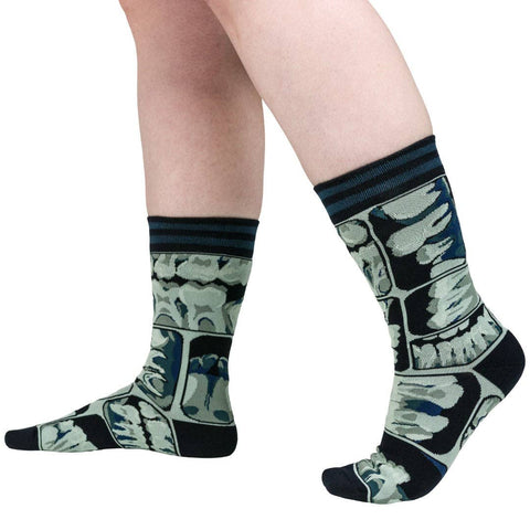 Crew Socks - Too Cool for Flossing Teeth X-Ray