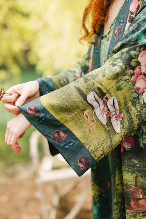 Matinée Duster Kimono - The Daydreamer w/ Roses & Rabbits