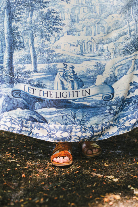 Bohéme Long Maxi Slip Dress - Let the Light In with Delft Print