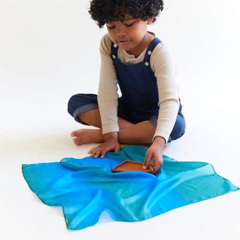 Mini Earth Playsilks - Ocean (100% Natural Silk)