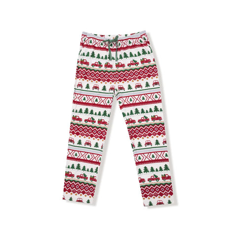 Adult Pajama Pants - Red Truck Fair Isle