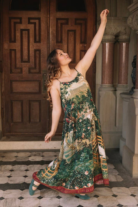 Bohéme Long Maxi Slip Dress - Wildheart with Unicorn & Castle