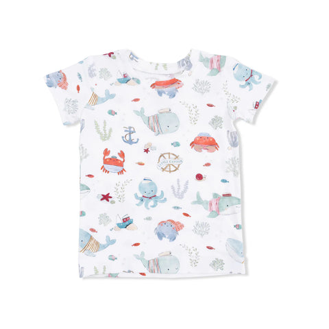 2 Piece Pajamas (Short Sleeve) - Sailor Sea Creatures