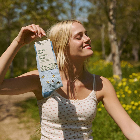 Socks that Protect Bees - Blue