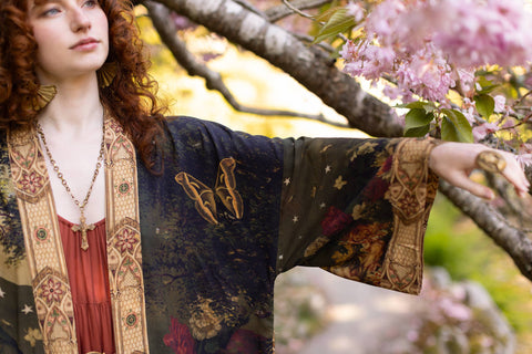 Opera Duster Robe - The Messenger with Joan of Arc & Florals