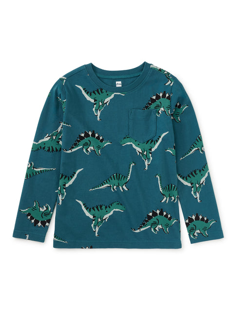 Long Sleeve Pocket Tee - Dynamic Dino