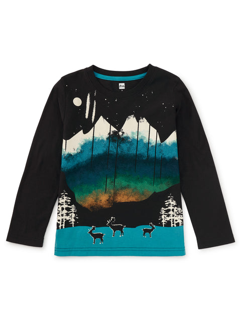 Graphic Tee -  Glowing Northern Lights (Glow In The Dark)
