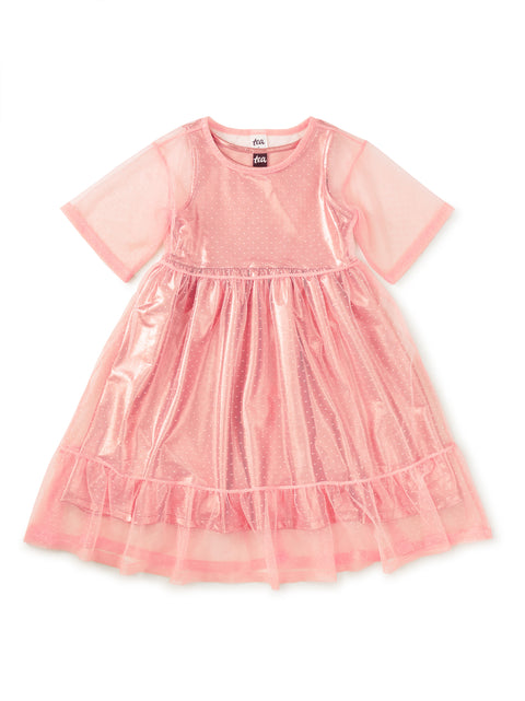 Layered Tulle and Foil Dress - Cherry Blossom