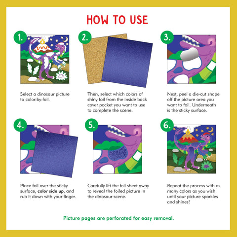 Color-By-Foil Sticker Book - Dinosaurs