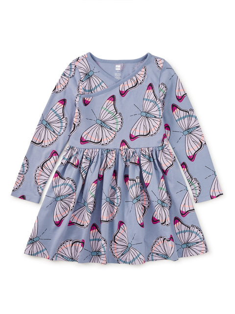Wrap Dress (Long Sleeve) - Butterfly Dance