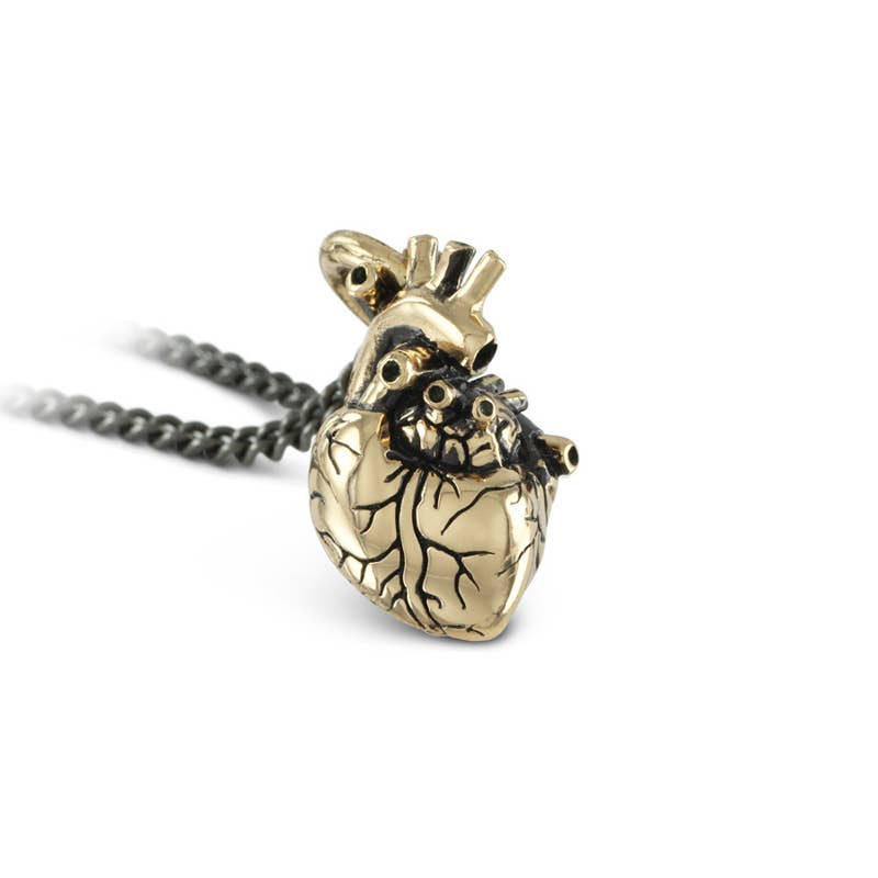 Jewelry - Small Anatomical Heart Necklace (Bronze)